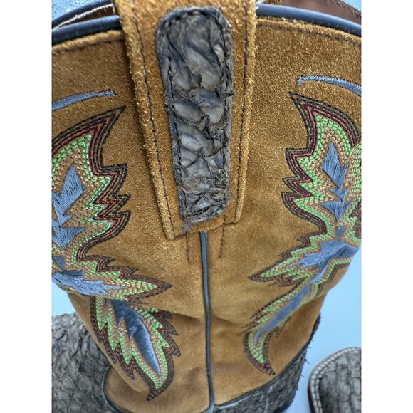 Dan Post Mens Sea Bass Dorsal Embroidered Square Toe Casual Boots Mid Calf Brown - Picture 13 of 13